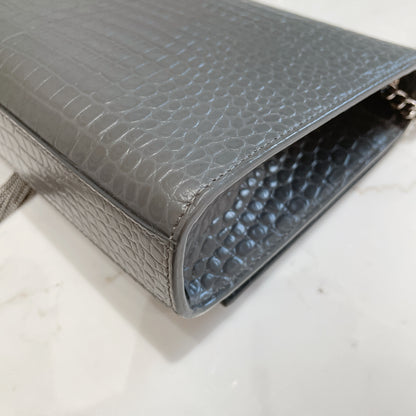 YSL Medium Kate With Tassel in Grey SHW