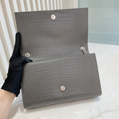 YSL Medium Kate With Tassel in Grey SHW