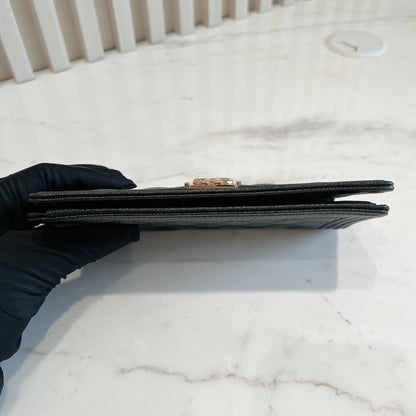 Chanel Boy Wallet Caviar in Black GHW