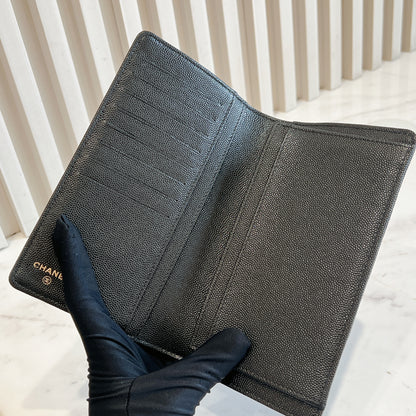 Chanel Boy Wallet Caviar in Black GHW