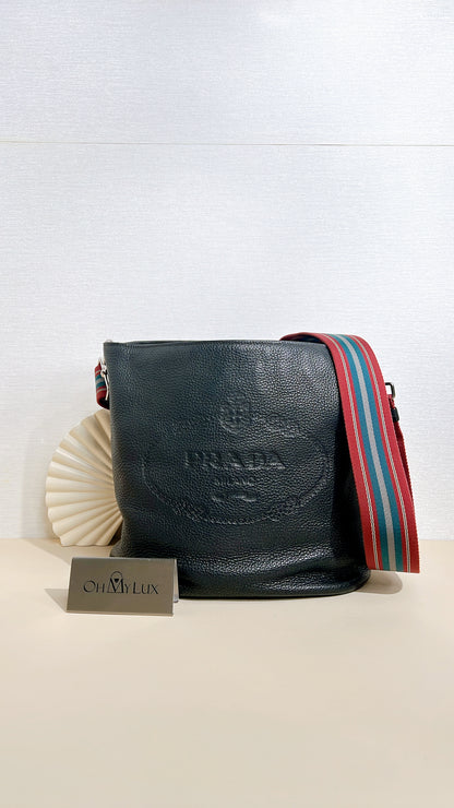 Prada Classic Logo Secchiello Bucket Bag in Nero