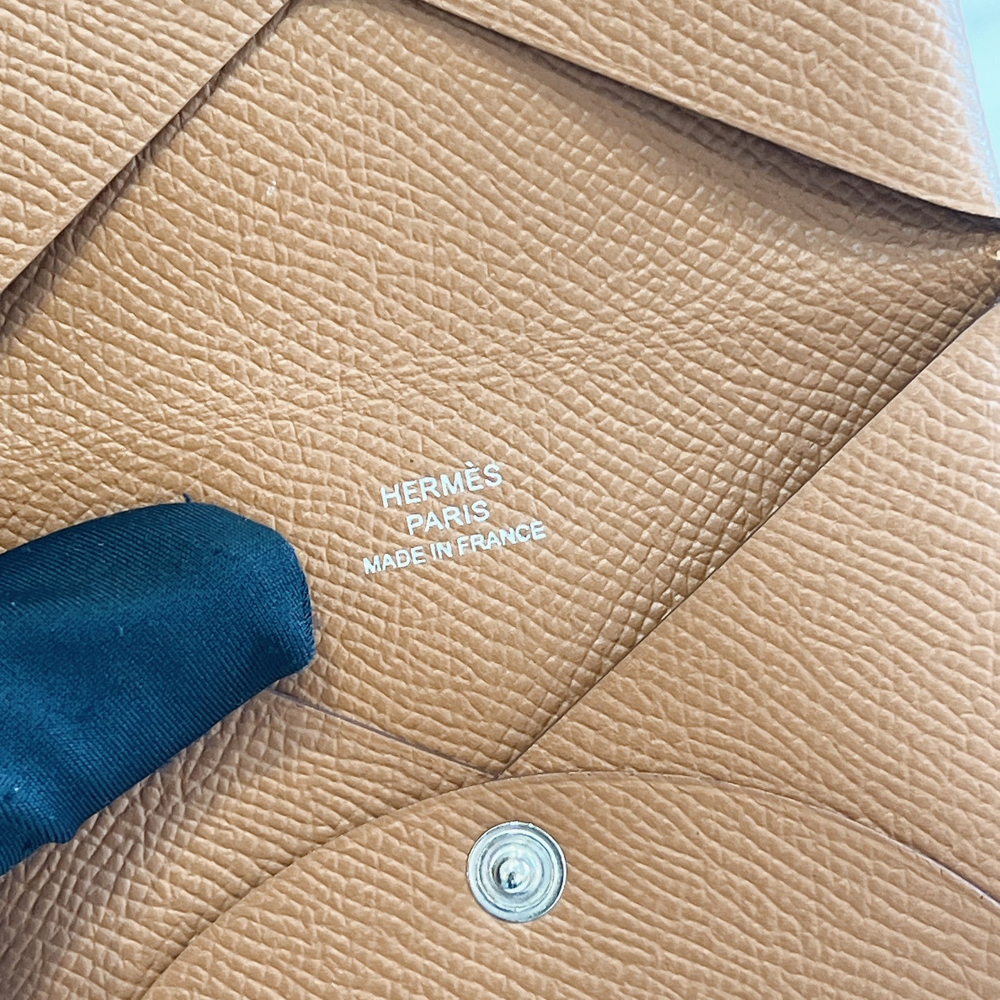 Hermes Calvi Wallet in Gold