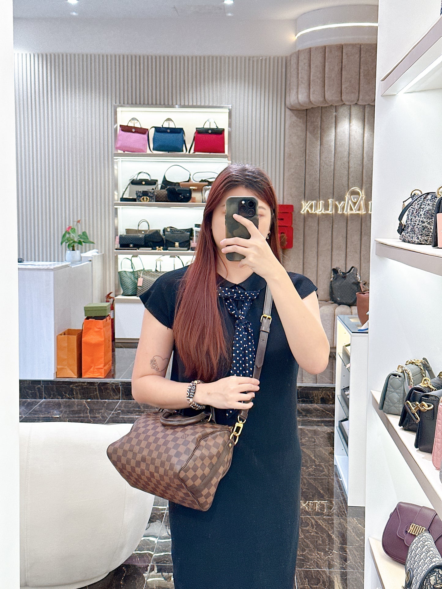 LV Damier Ebene Speedy 25 Bandouliere