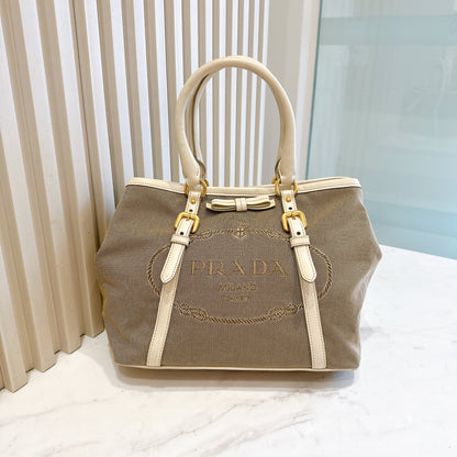 Prada Jacquard Logo Tote Bag