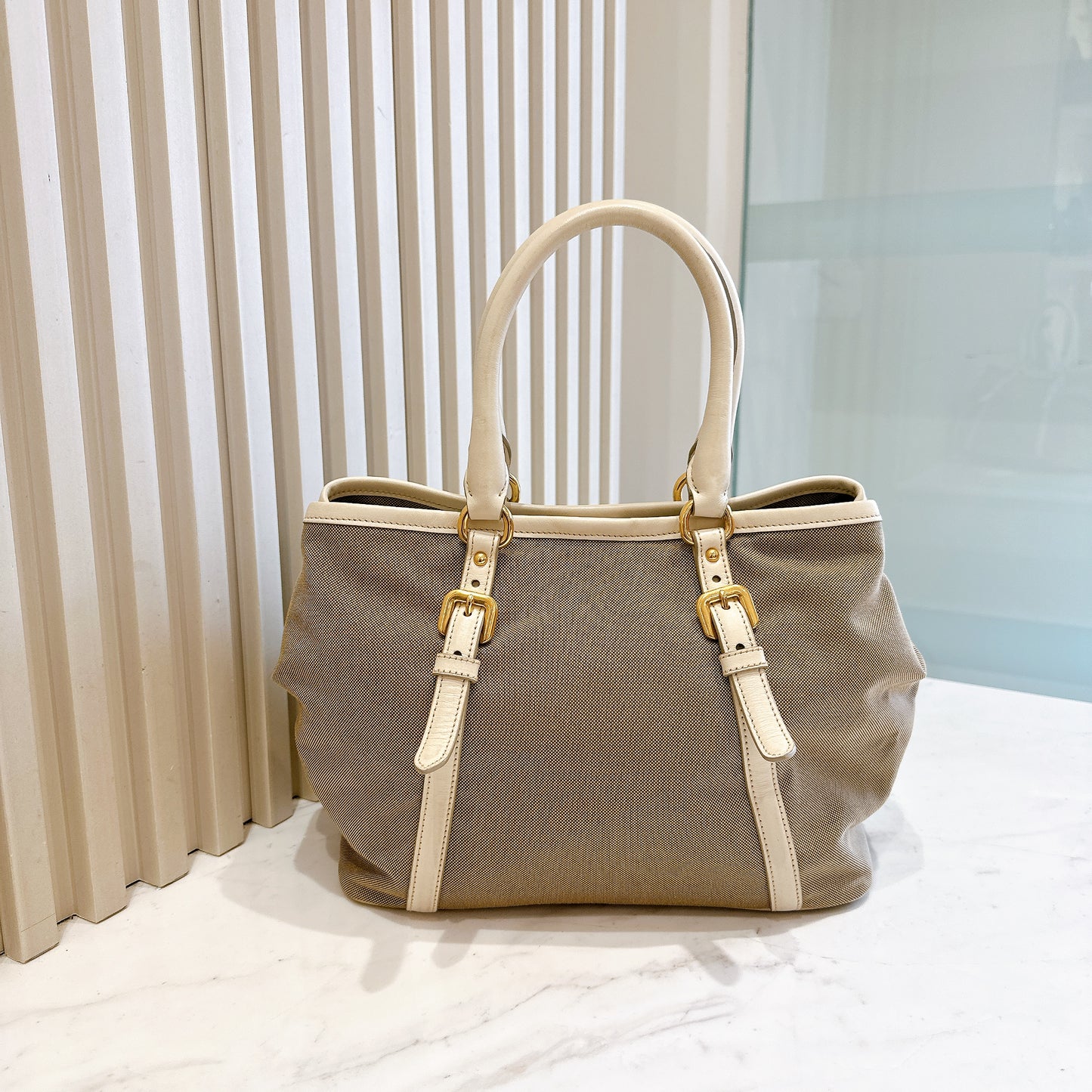 Prada Jacquard Logo Tote Bag