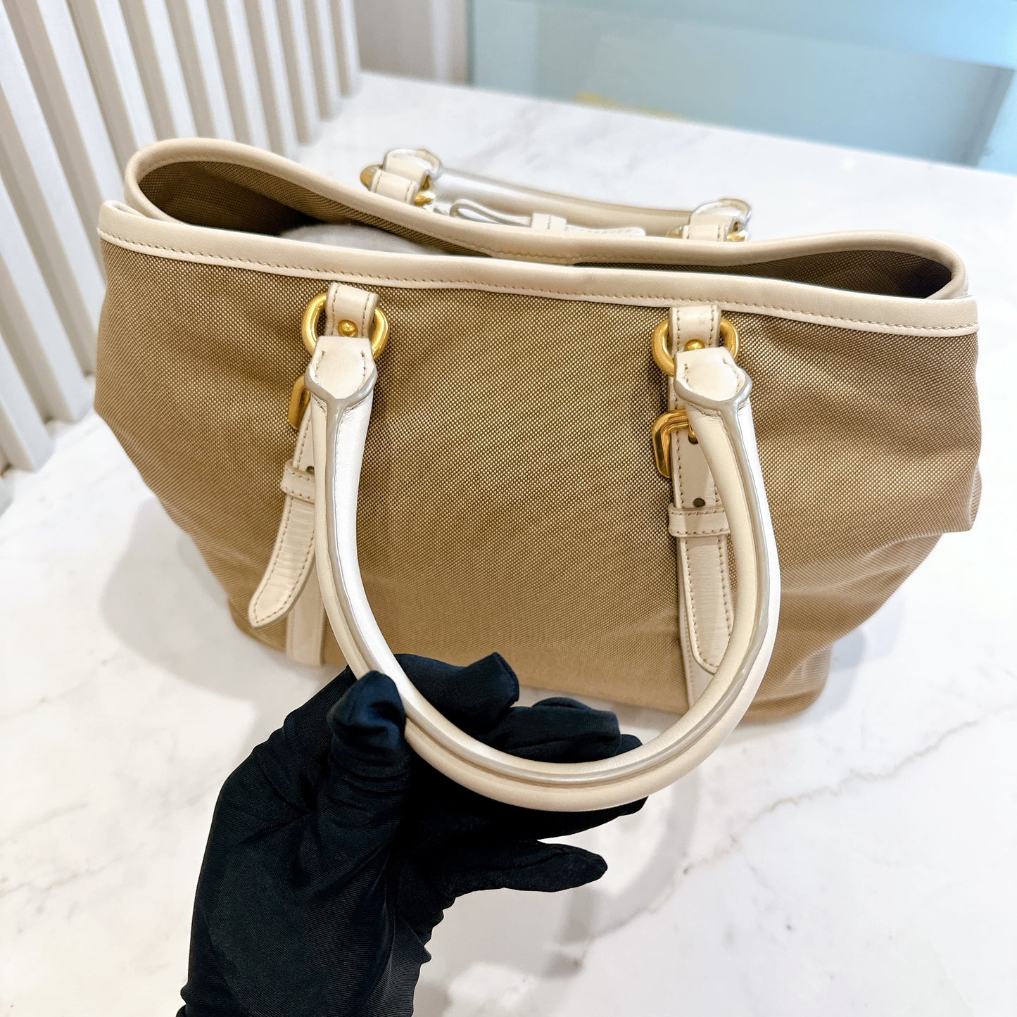 Prada Jacquard Logo Tote Bag