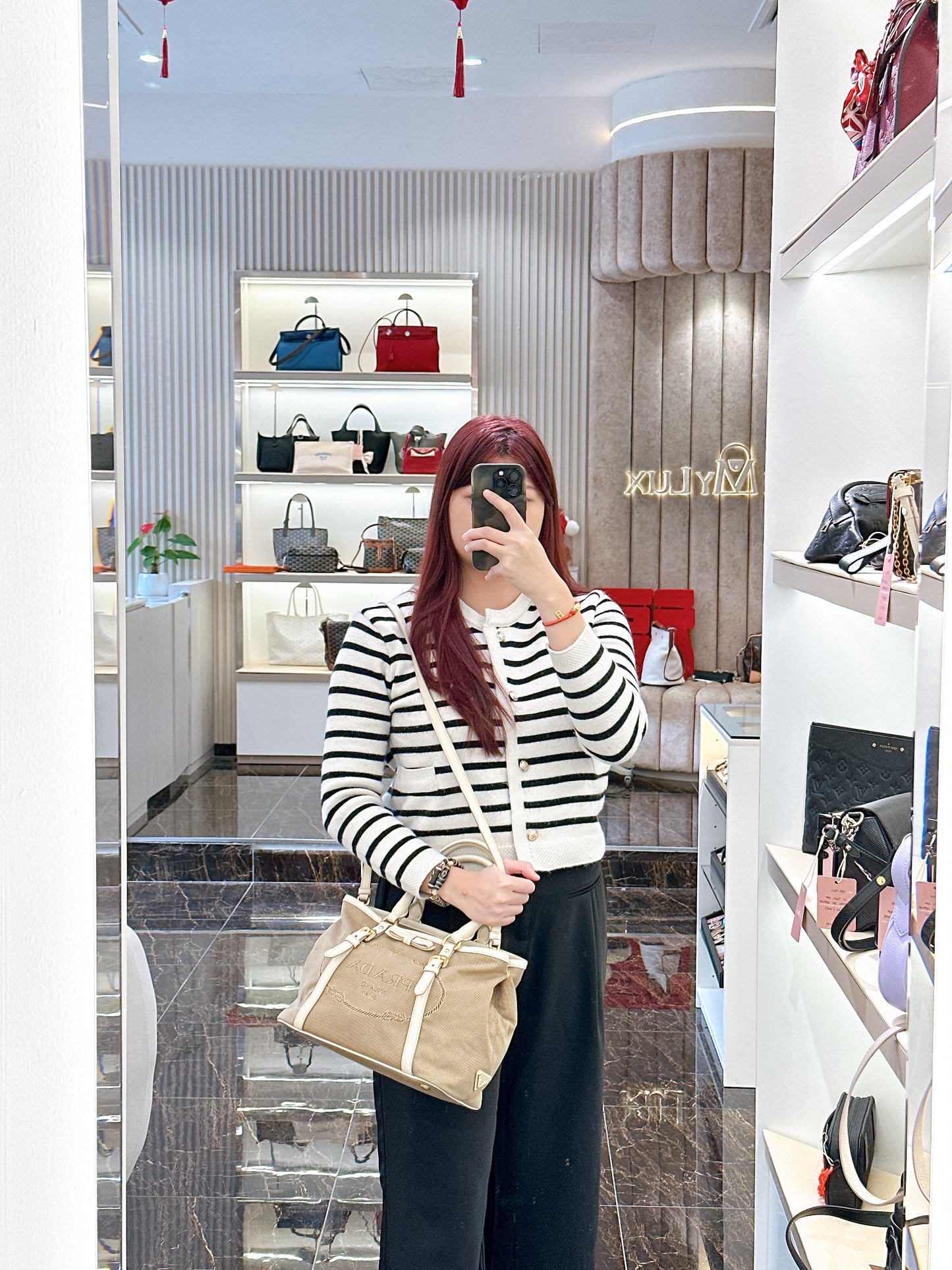 Prada Jacquard Logo Tote Bag