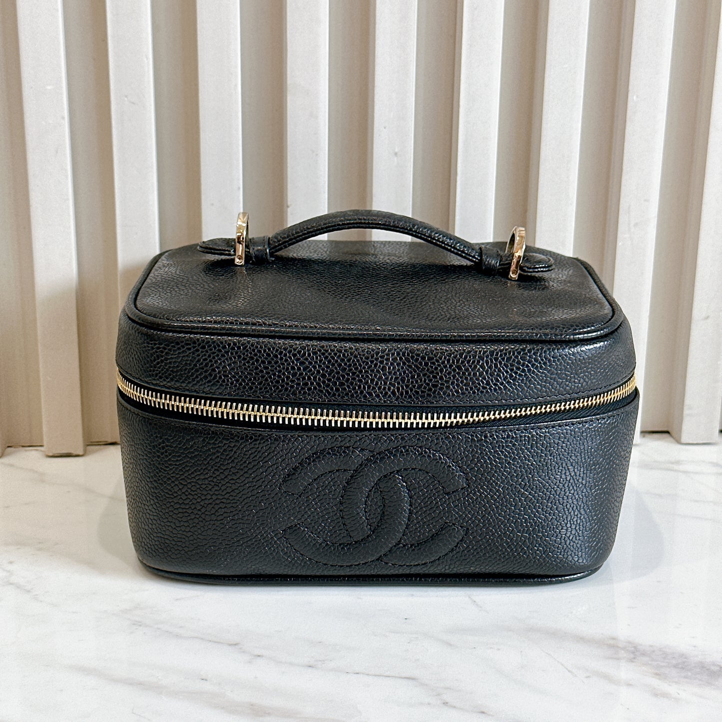Chanel Timeless Vanity Case in Black Caviar