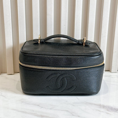 Chanel Timeless Vanity Case in Black Caviar
