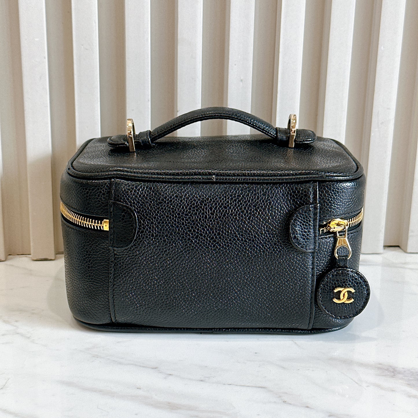Chanel Timeless Vanity Case in Black Caviar
