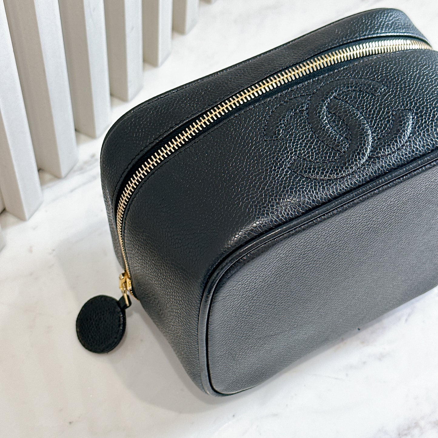 Chanel Timeless Vanity Case in Black Caviar