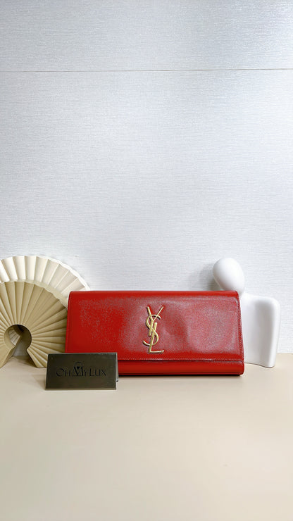 YSL Red Monogram Classic Cassandre Clutch