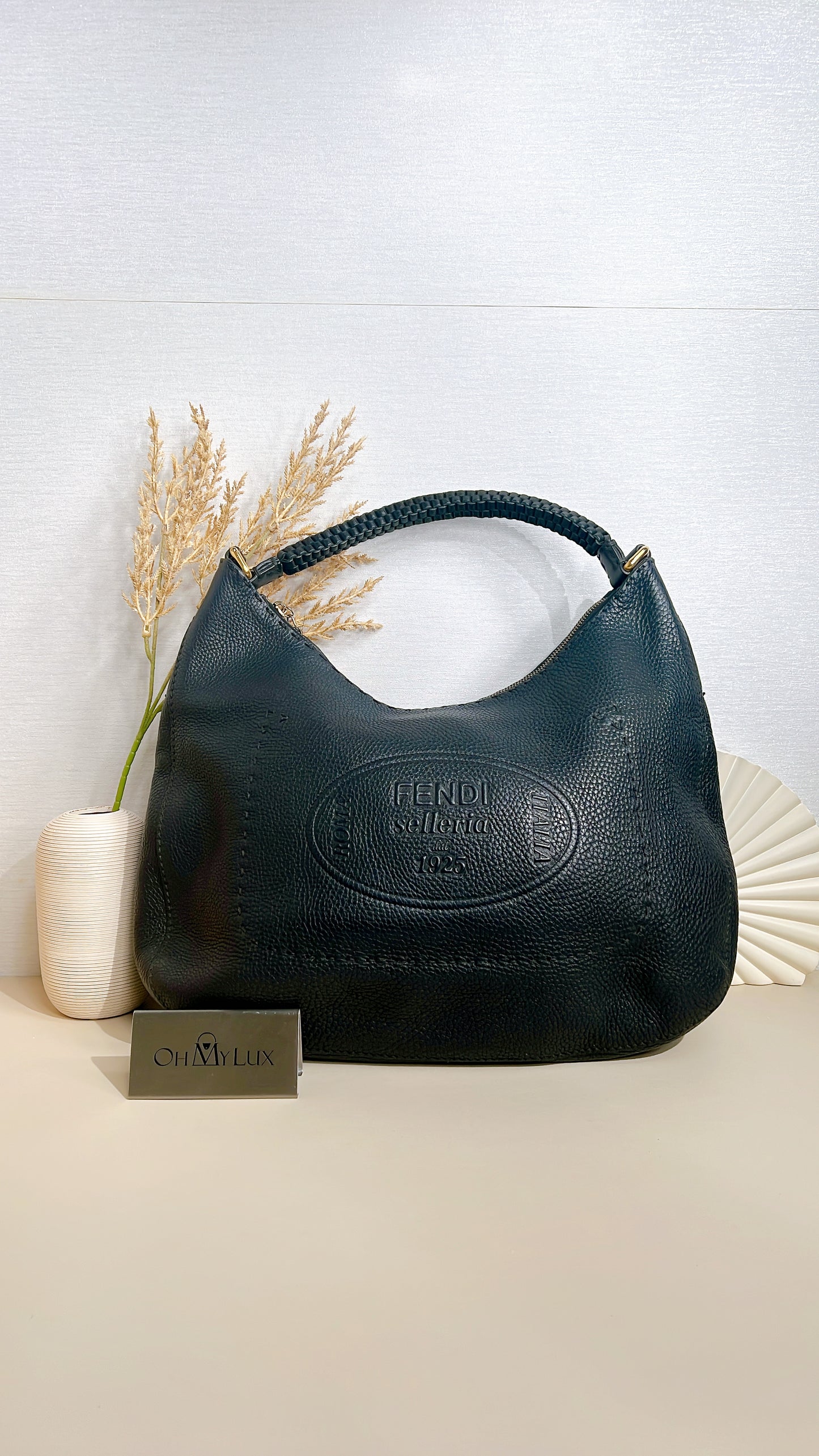 Fendi Black Leather Tote Bag
