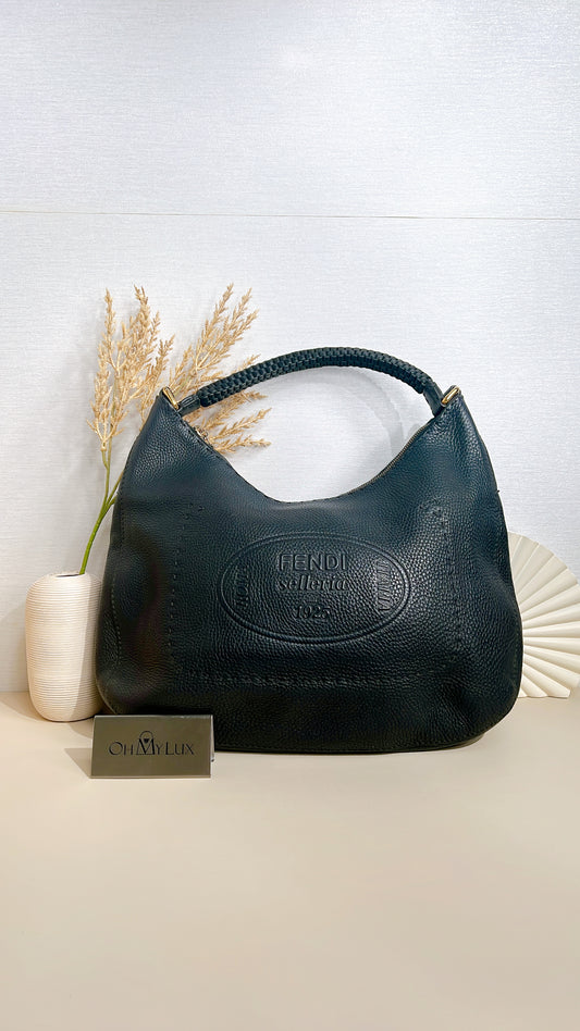 Fendi Black Leather Tote Bag