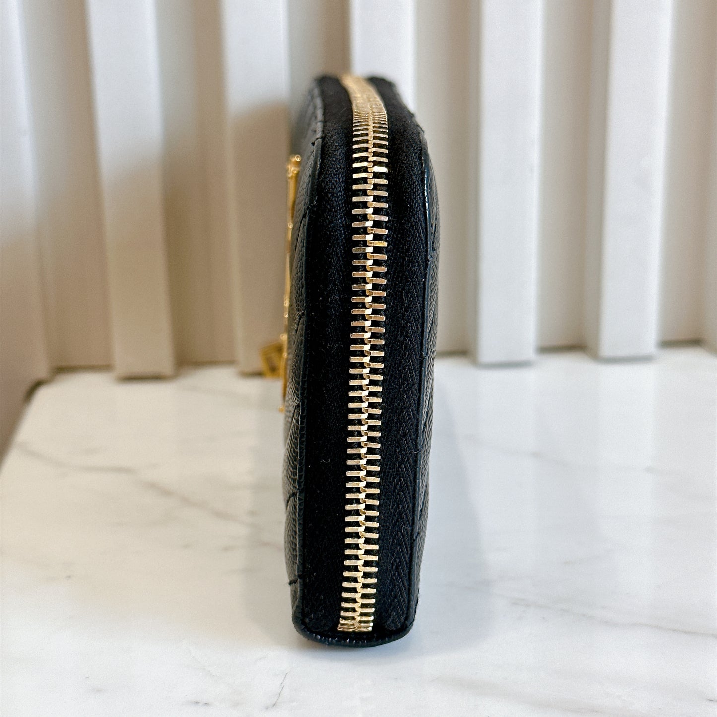 YSL Cassandre Metalasse Zip Around Wallet