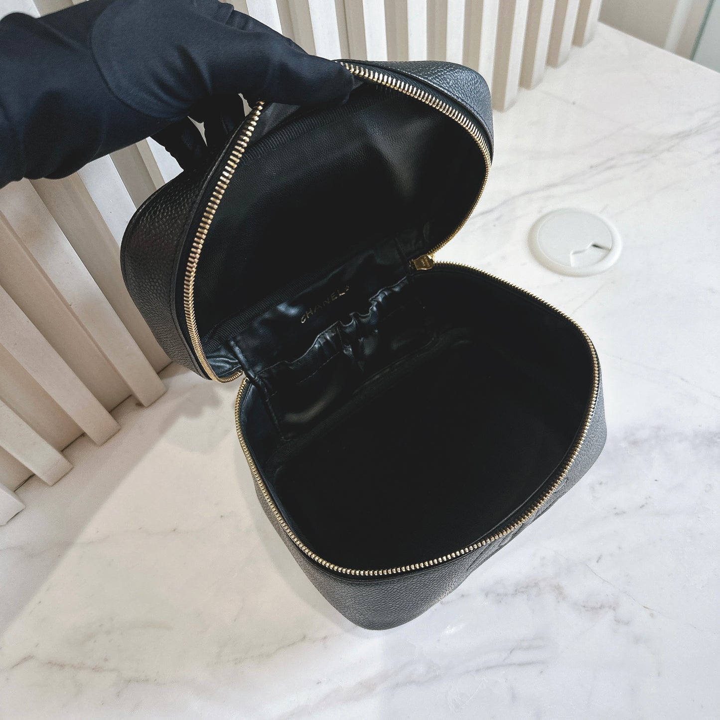 Chanel Timeless Vanity Case in Black Caviar