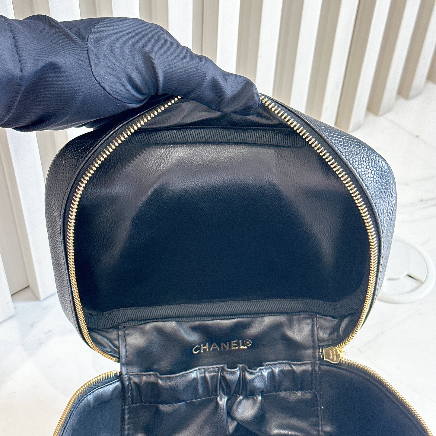 Chanel Timeless Vanity Case in Black Caviar