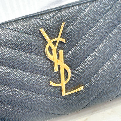 YSL Cassandre Metalasse Zip Around Wallet