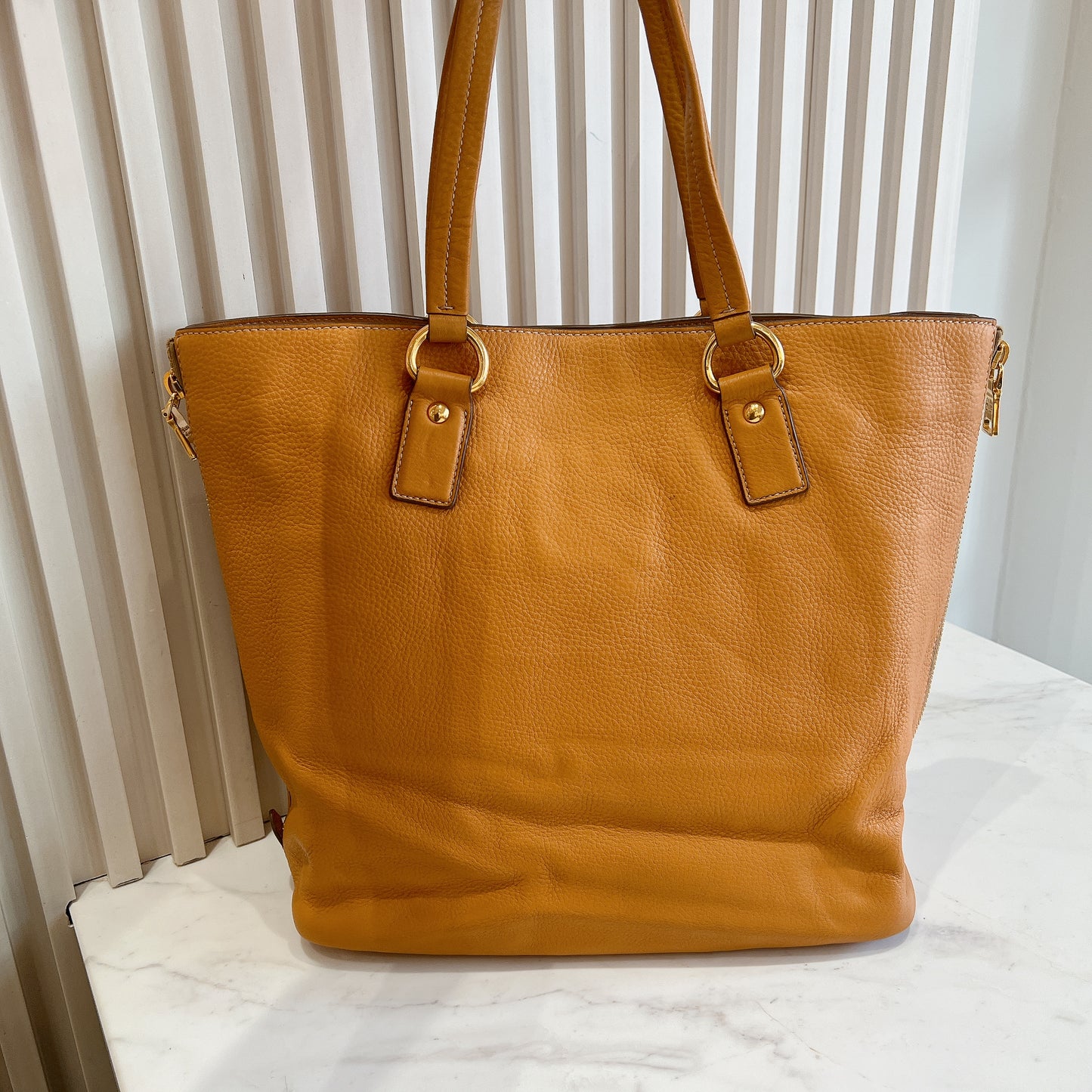 Prada Vitello Daino Leather Side Zip