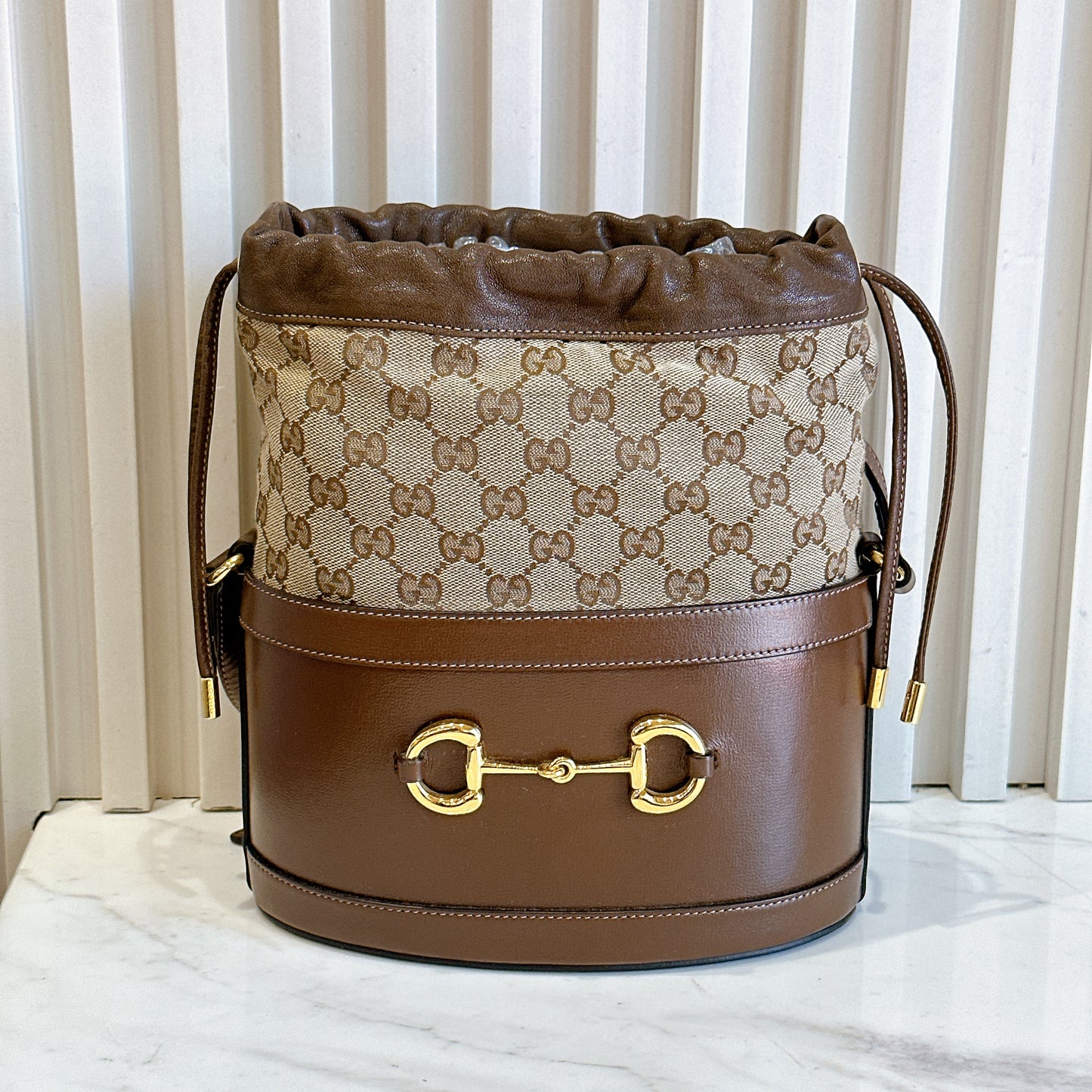 Gucci 1955 Horsebit Brown Bucket Bag