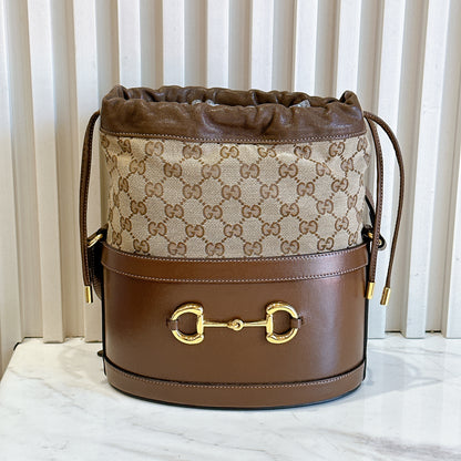 Gucci 1955 Horsebit Brown Bucket Bag