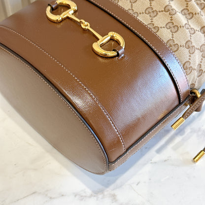Gucci 1955 Horsebit Brown Bucket Bag