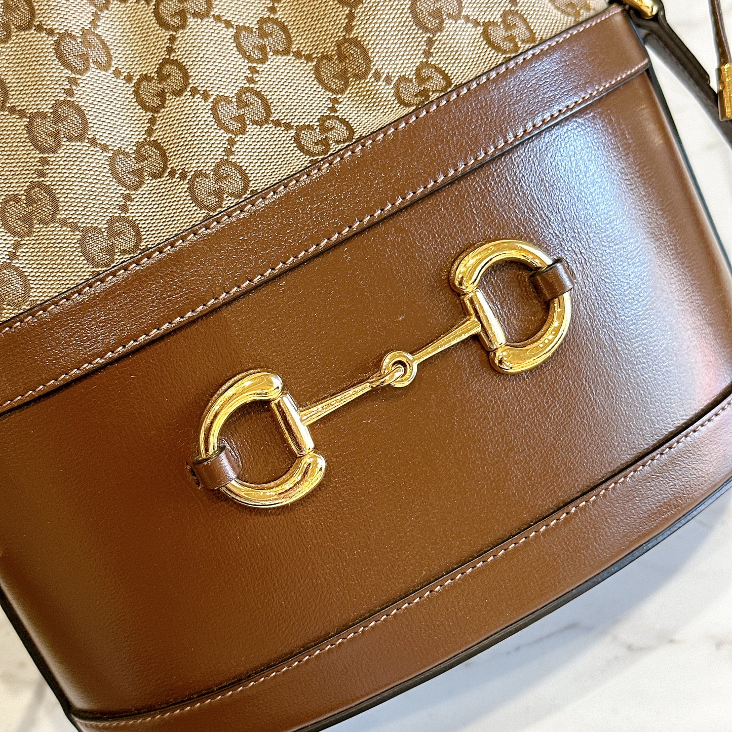 Gucci 1955 Horsebit Brown Bucket Bag
