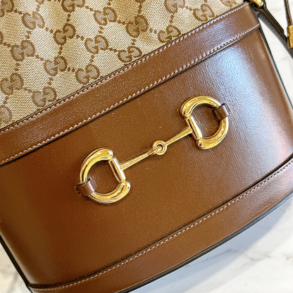 Gucci 1955 Horsebit Brown Bucket Bag
