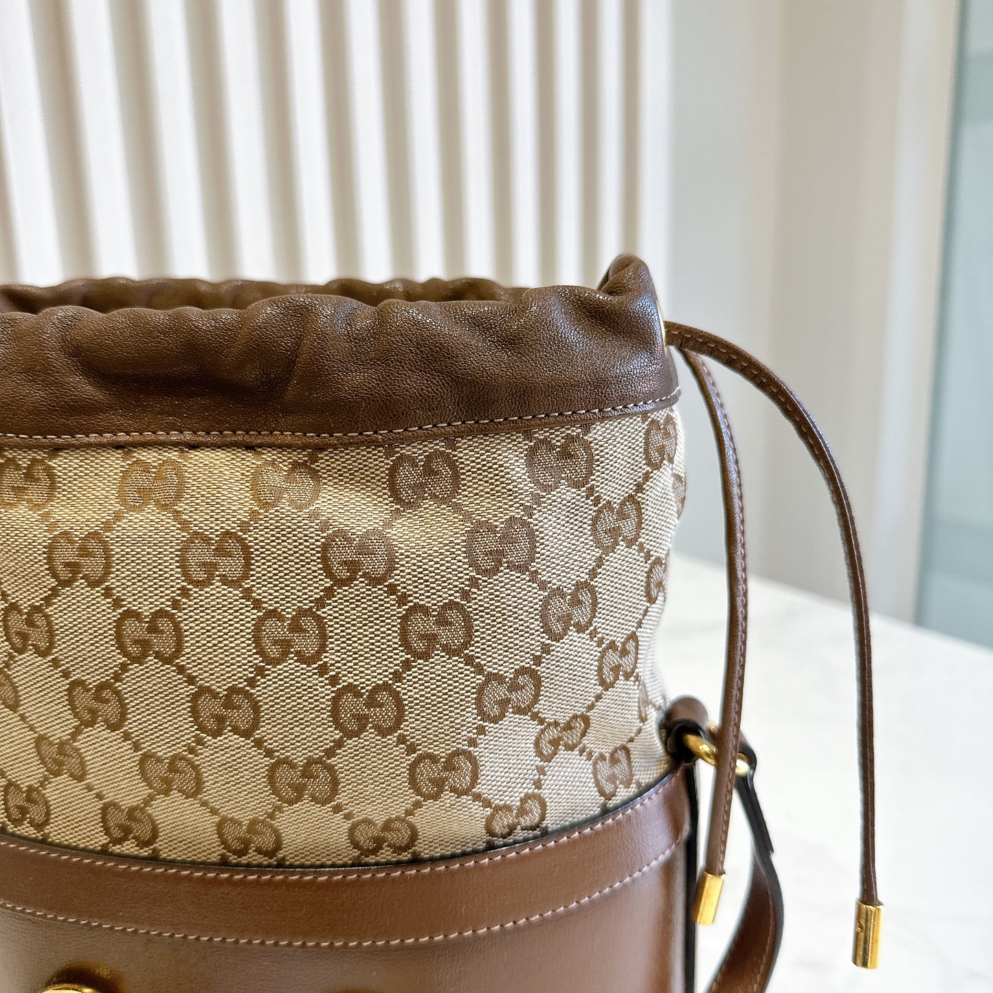 Gucci 1955 Horsebit Brown Bucket Bag