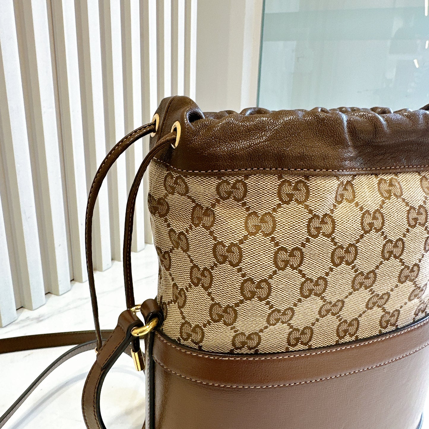 Gucci 1955 Horsebit Brown Bucket Bag