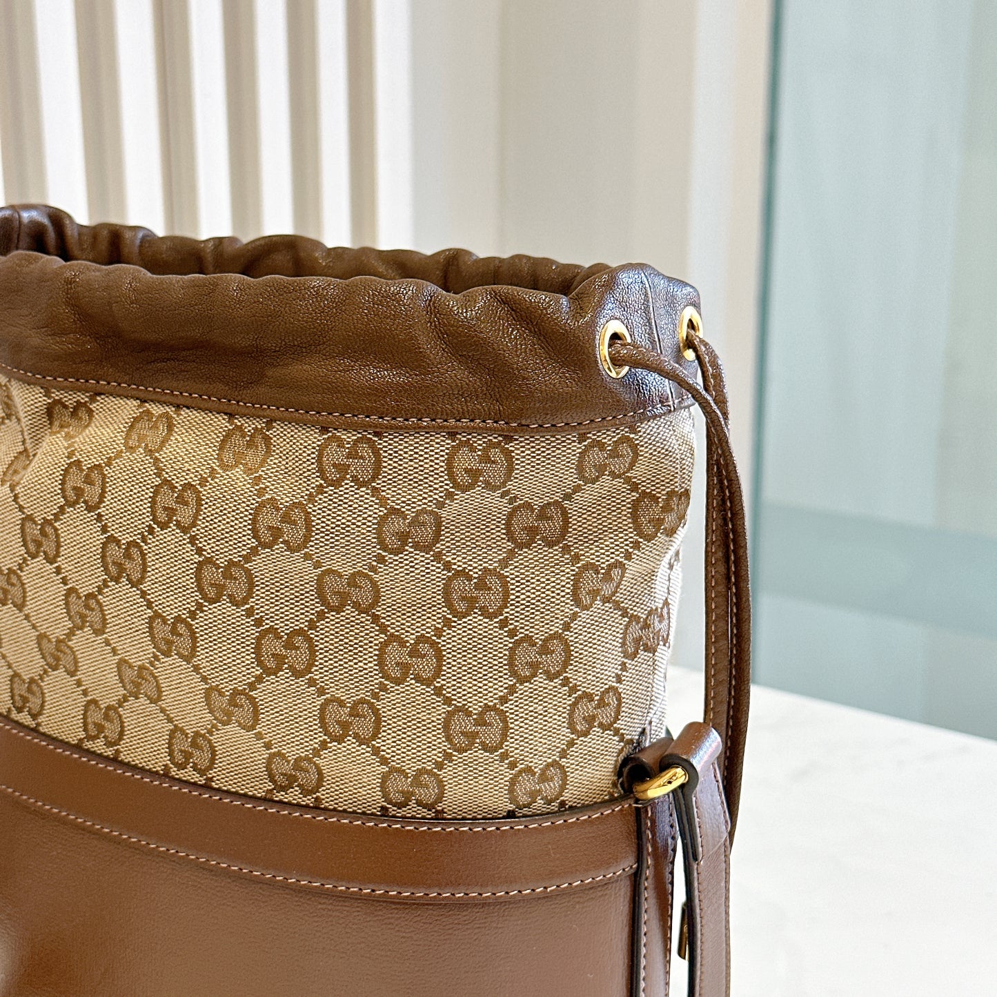 Gucci 1955 Horsebit Brown Bucket Bag