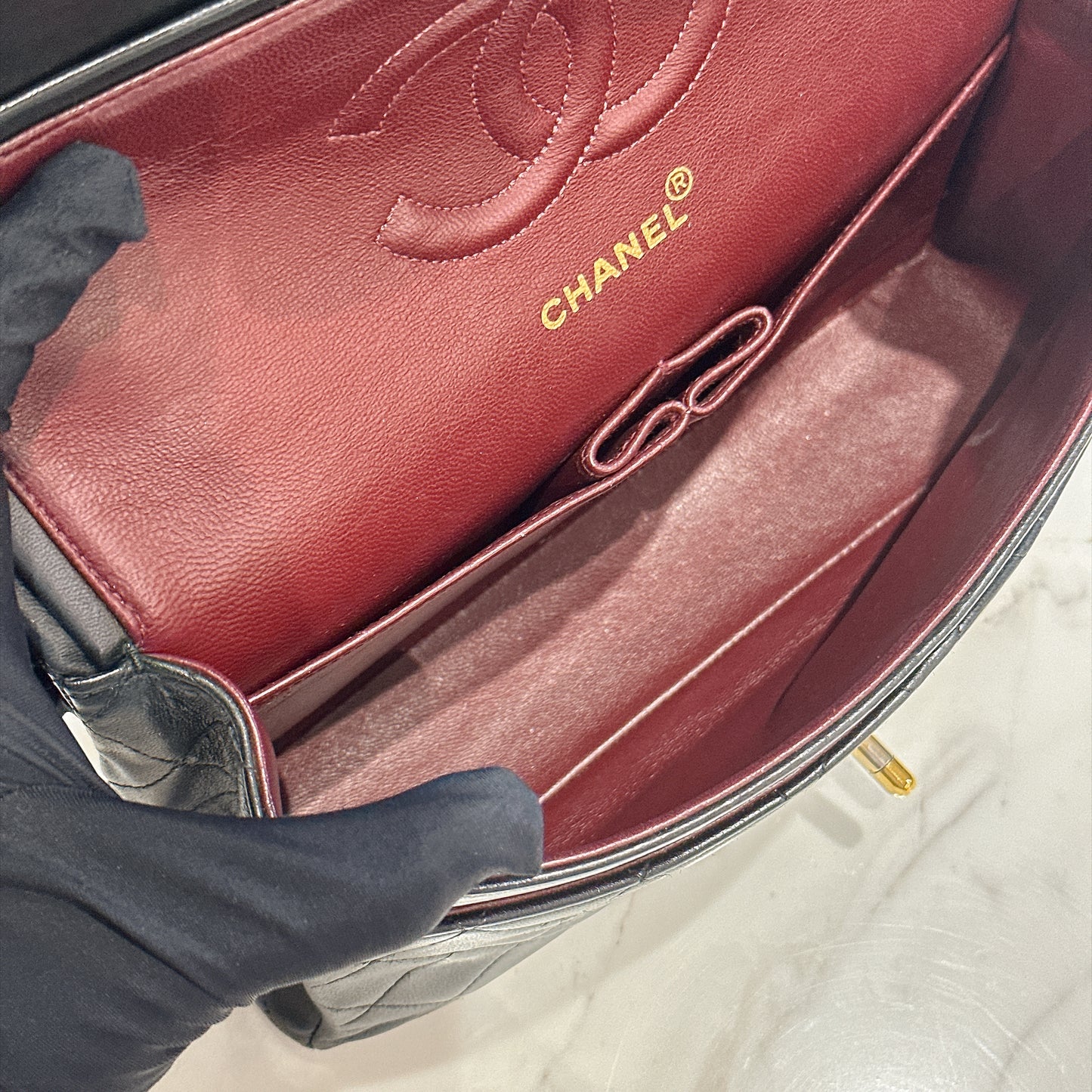 Chanel Vintage Classic Flap Medium in Black Lambskin