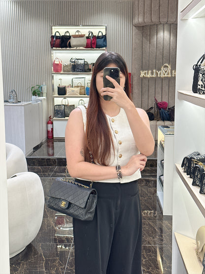 Chanel Vintage Classic Flap Medium in Black Lambskin