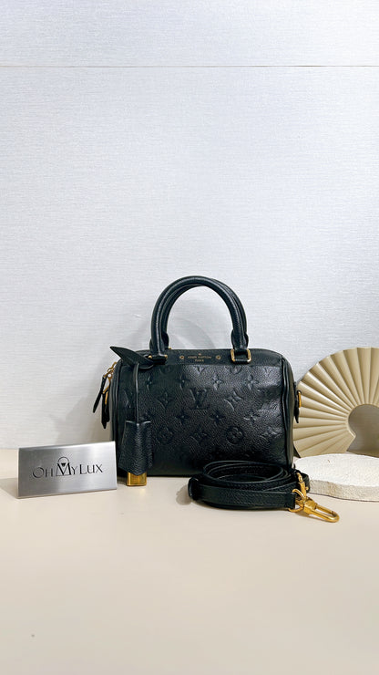 LV Speedy 20 in Monogram Black Empreinte Leather