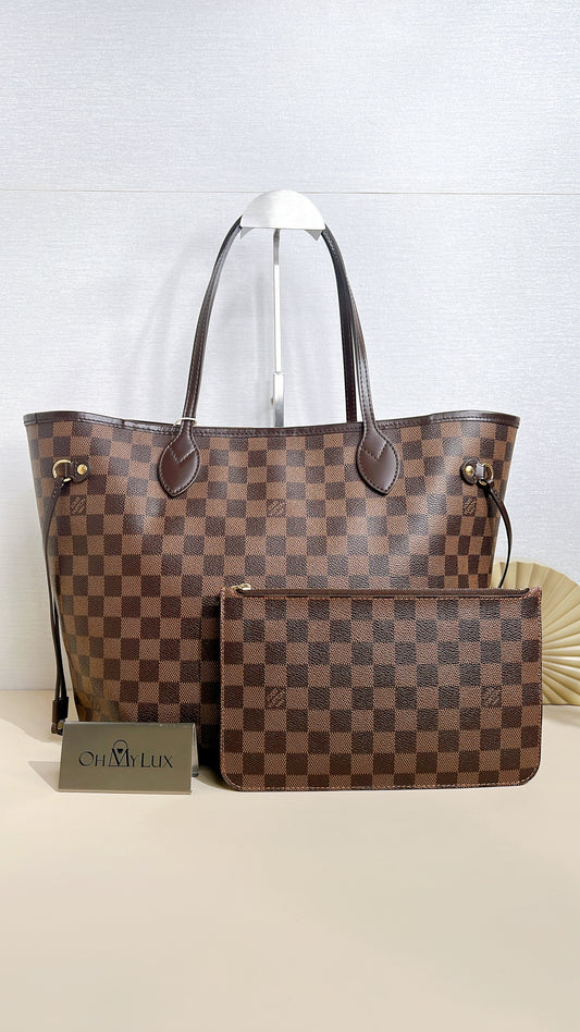 LV Damier Ebene Neverfull MM with Pouch