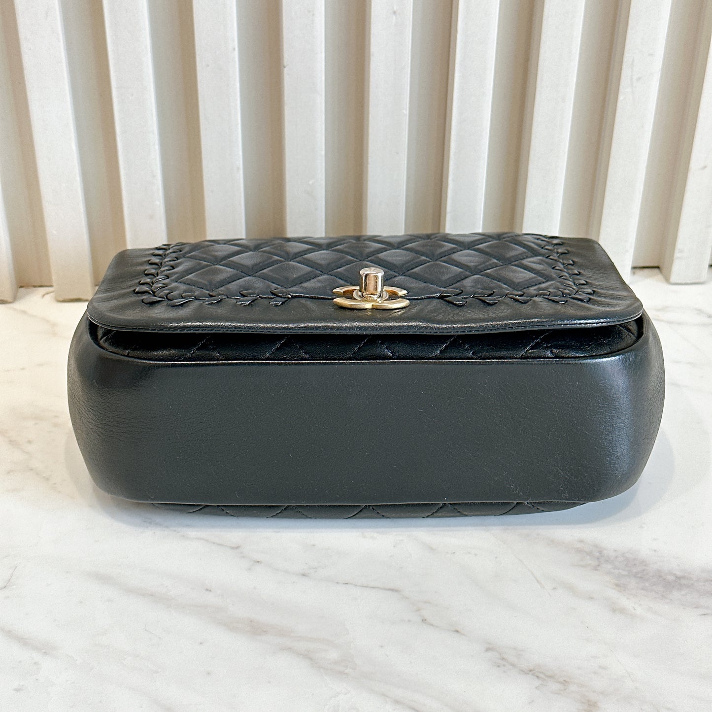 Chanel CC Braided Saddle Flap in Quilted Lambskin