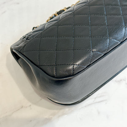 Chanel CC Braided Saddle Flap in Quilted Lambskin