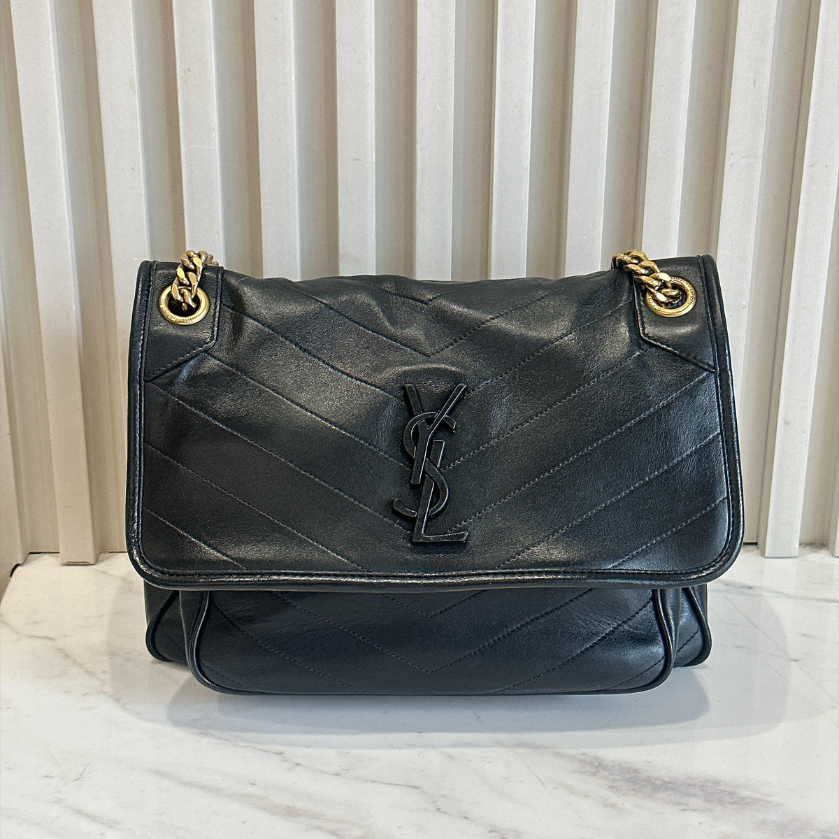 YSL Niki Medium in Black Lambskin
