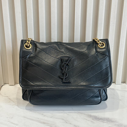 YSL Niki Medium in Black Lambskin