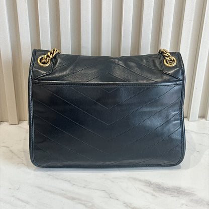 YSL Niki Medium in Black Lambskin