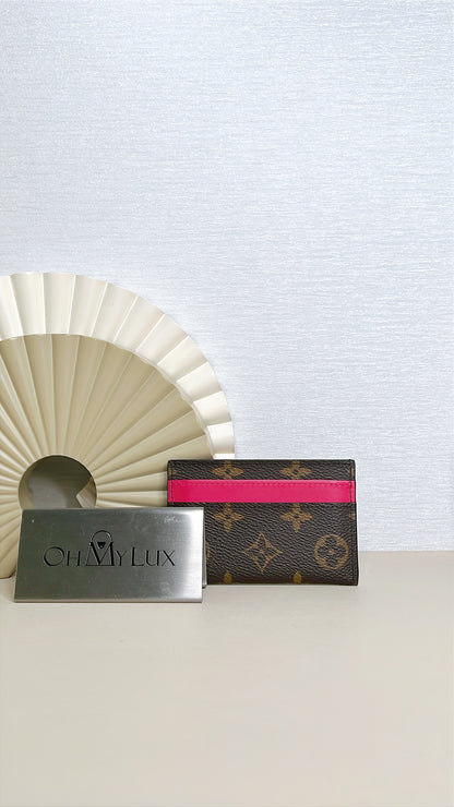 LV Double Card Holder Pondichery Pink