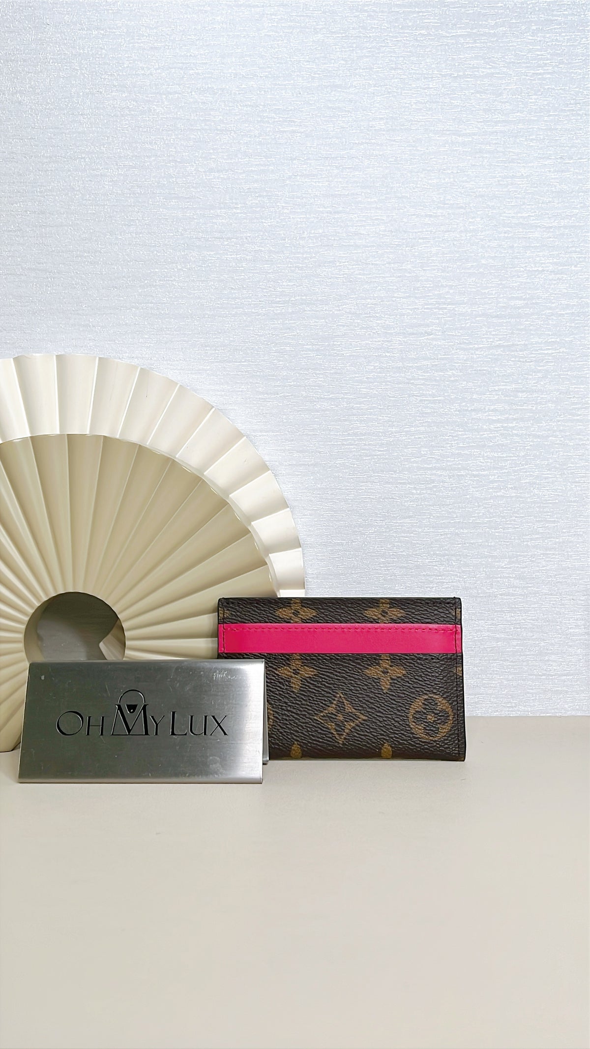 LV Double Card Holder Pondichery Pink
