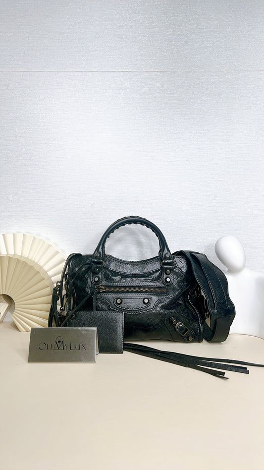 Balenciaga Le City Mini In Black Arena Lambskin