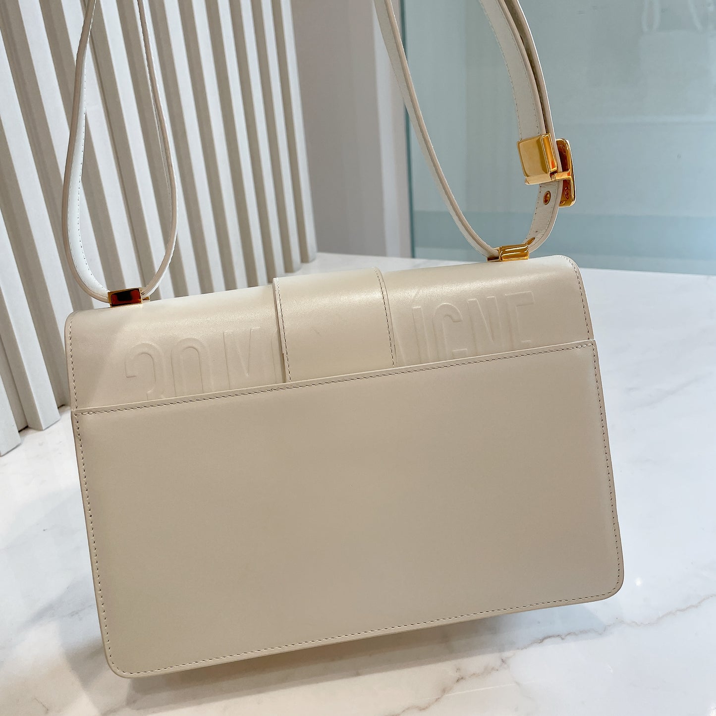 Dior Montaigne 30 Leather Strap in White