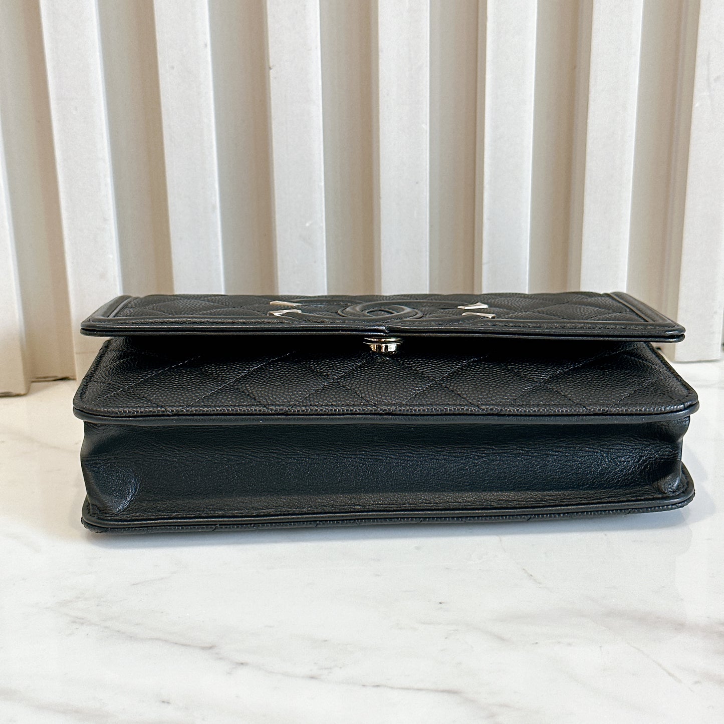 Chanel Filigree Chain Wallet in Black