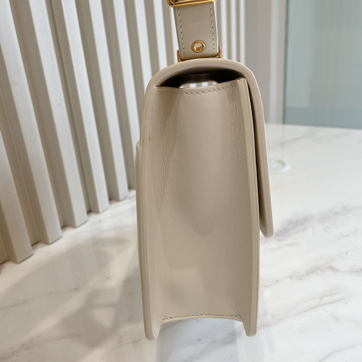 Dior Montaigne 30 Leather Strap in White