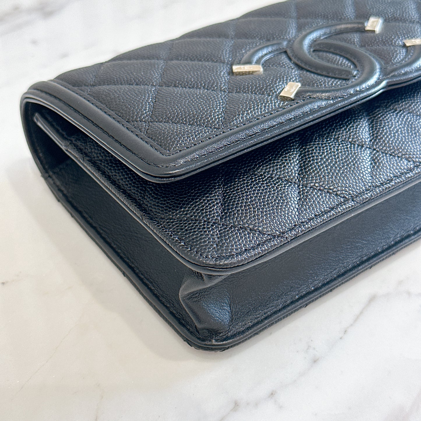 Chanel Filigree Chain Wallet in Black