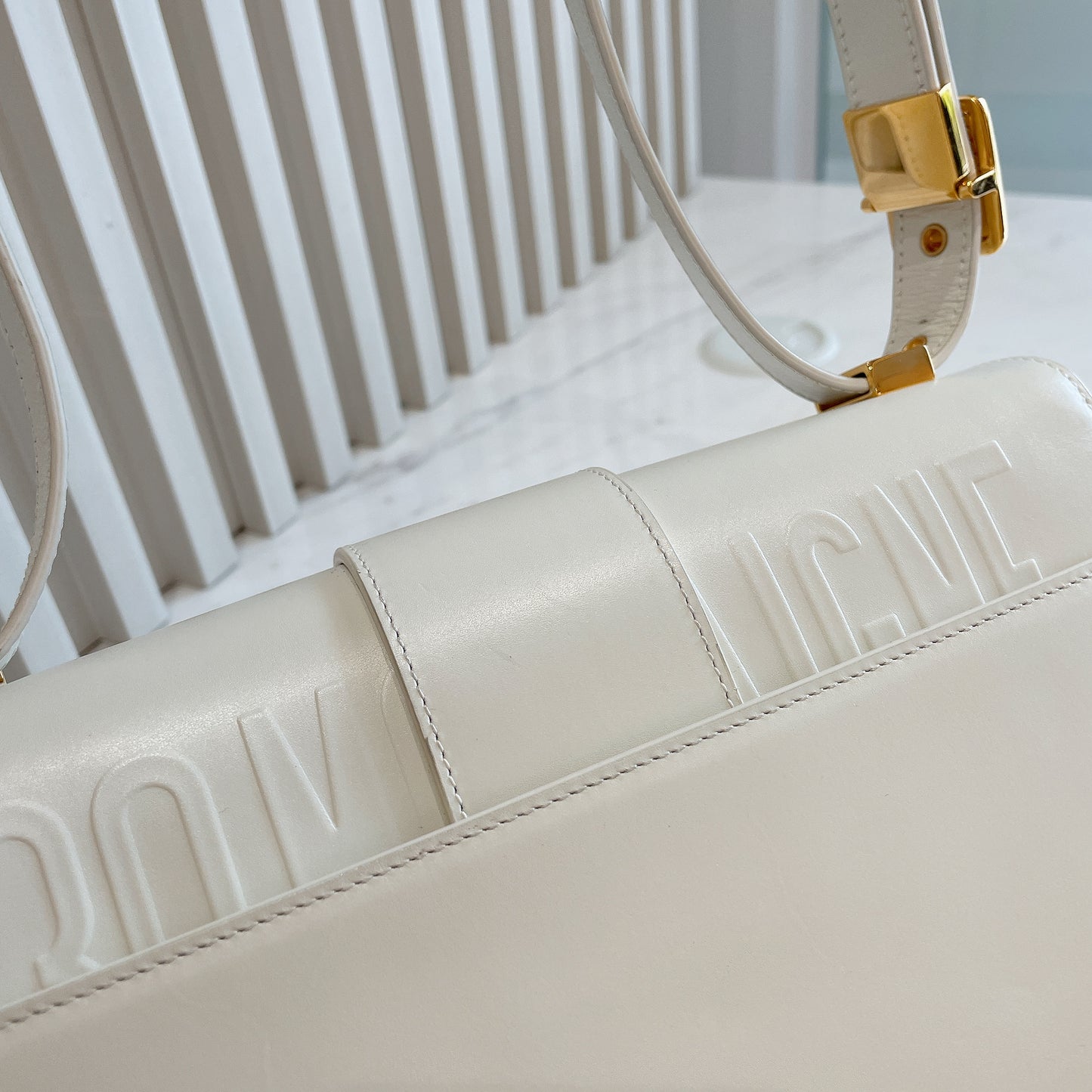Dior Montaigne 30 Leather Strap in White