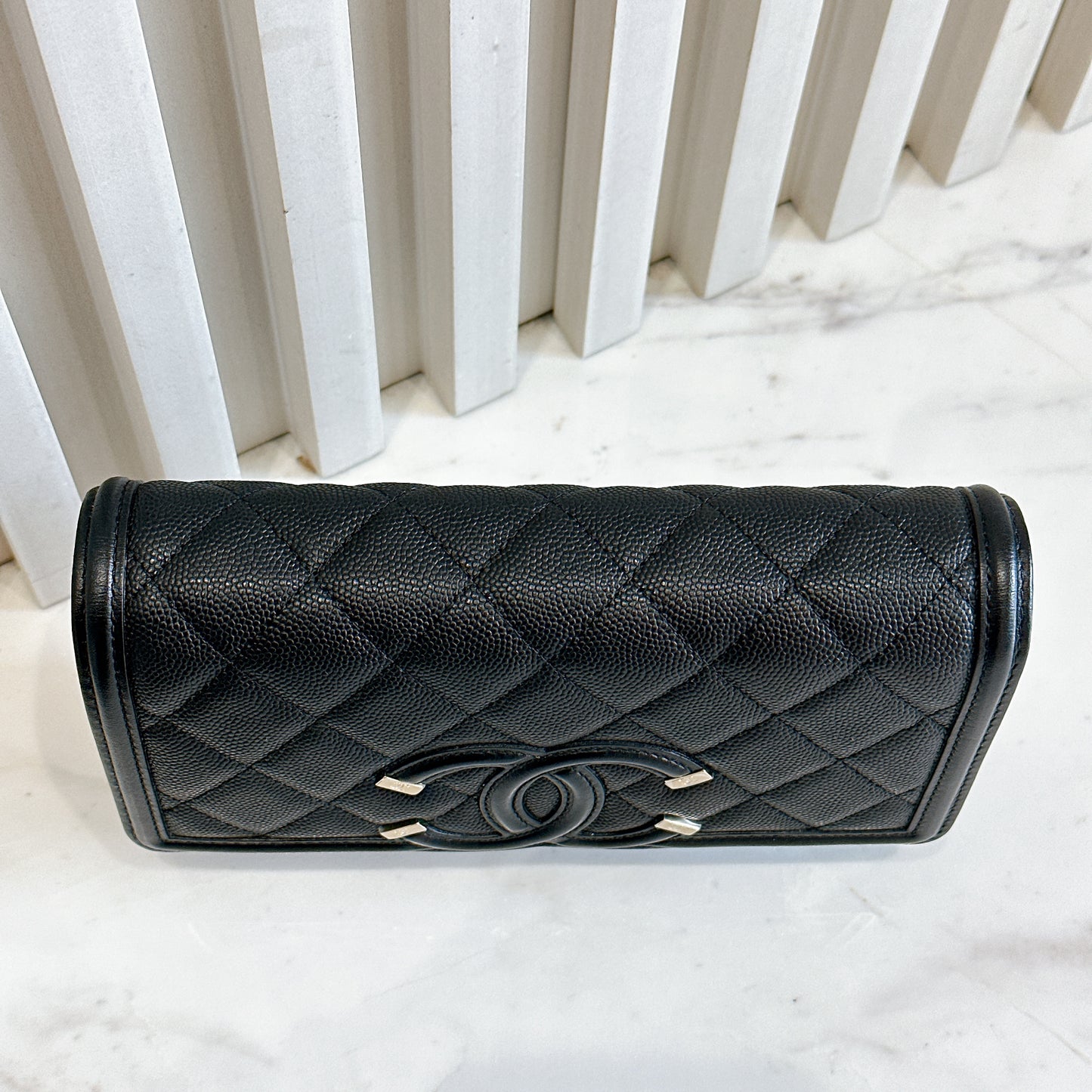 Chanel Filigree Chain Wallet in Black