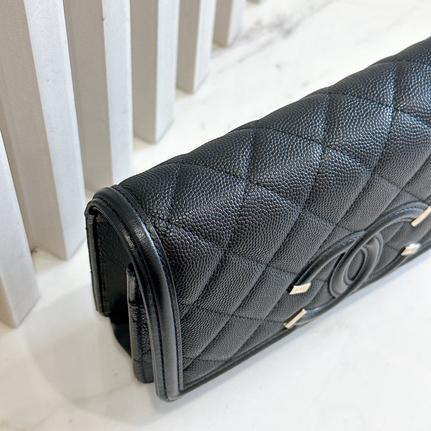 Chanel Filigree Chain Wallet in Black